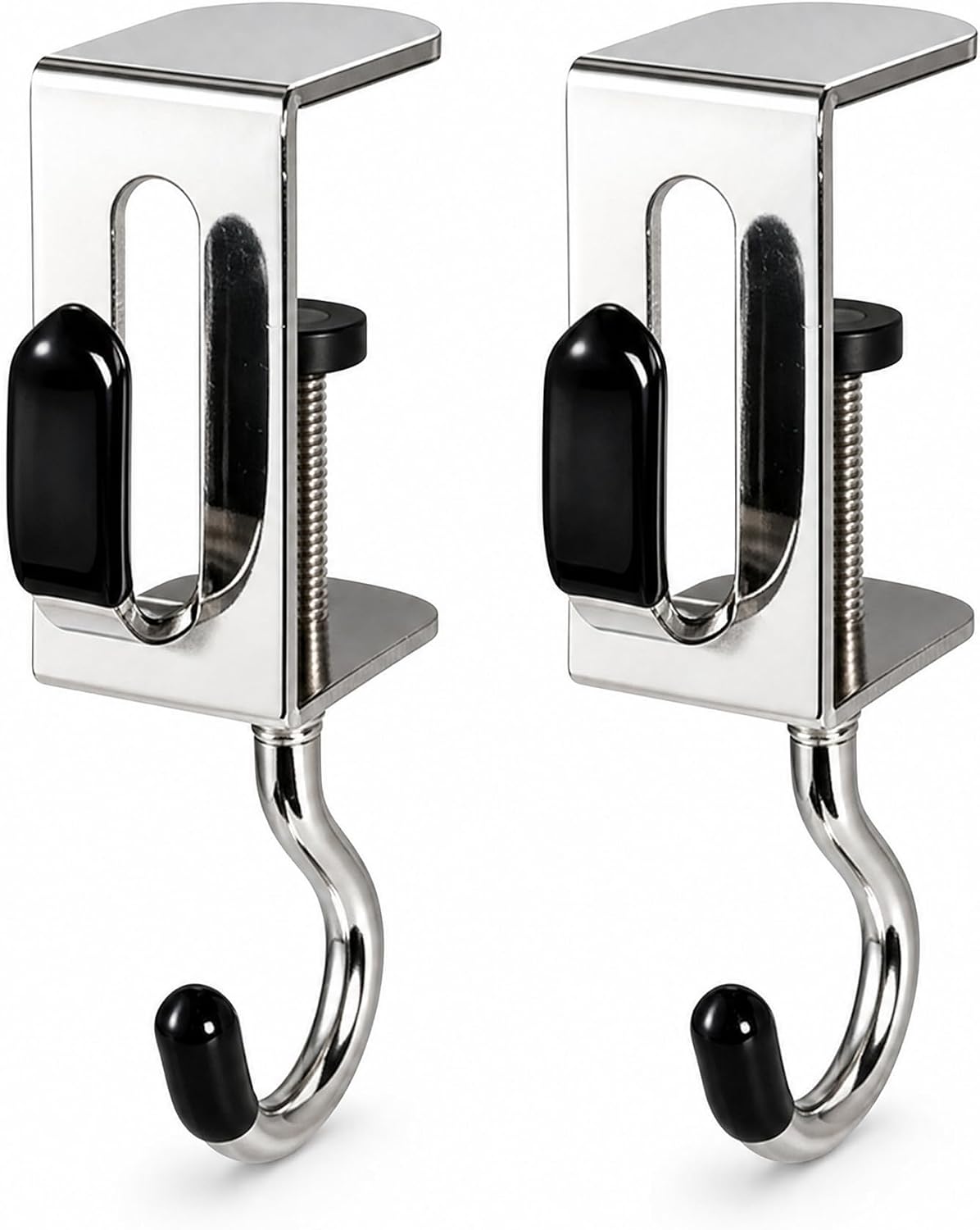 Desk Hook, Double Hook, Adjustable Clamp, 2 Double Hooks
