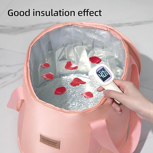 Miniatura 4 de Cuenca plegable de 20 L, multifuncional, portátil, con asas, para viajes, al aire libre, campamento, portátil, para remojar los pies (rosa)