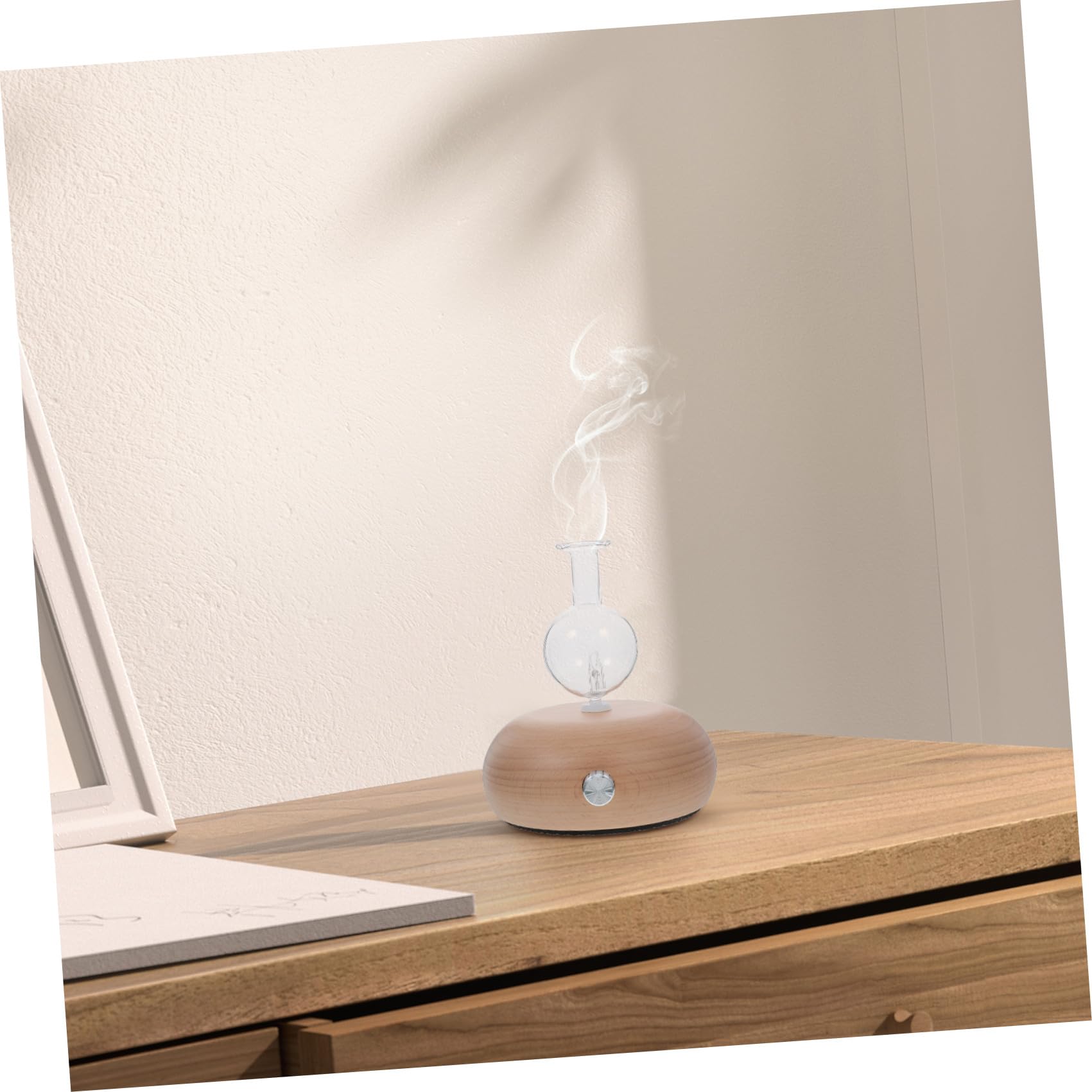 Difusor de Niebla Portátil Aceites Atomizador de Uso con Esenciales de Vidrio Base de Madera de Aromas, Cantidad Ajustable Varios Estilos y para Sala y Oficina Varios Estilos