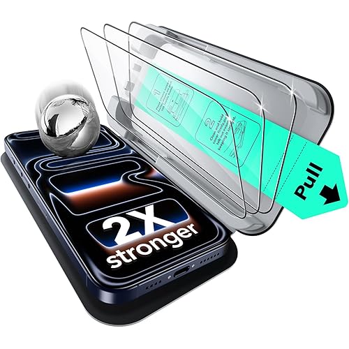 ESR 3 Pack for iPhone 16 Plus/iPhone 15 Plus Screen Protector, Military Grade Shatterproof, 9H Hardness, Full Coverage Tempered Glass with UltraFit Tray