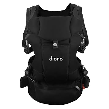 Diono Carus Essentials 3-in-1 Baby Carrier, Front Carry & Back Carry, Newborn to Toddler up to 33 lb / 15 kg, Easy to Wear Comfortable & Ergonomic, Black