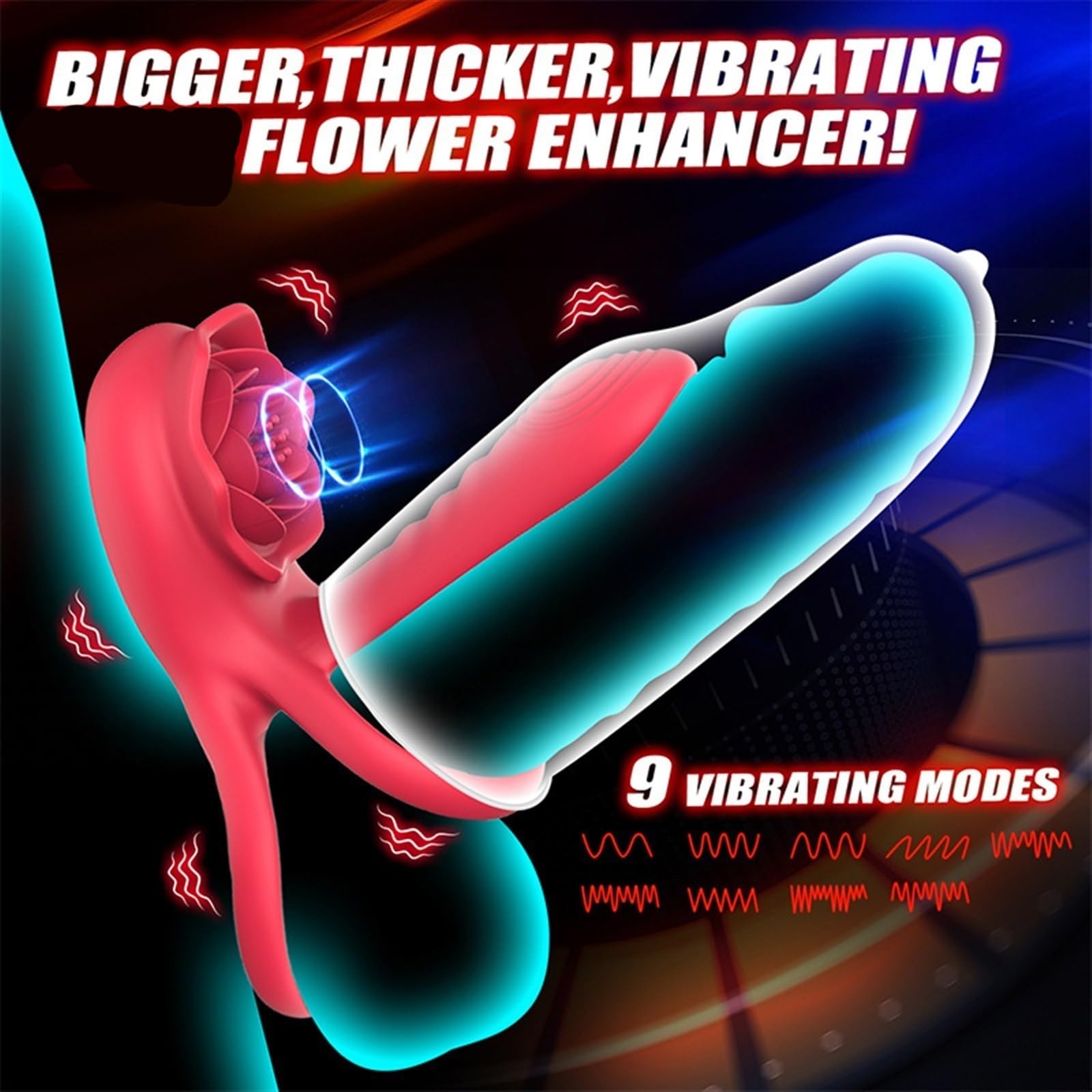 DAGIN Anillo vibratorio para pene con estimulador de clítoris Rosa, Anillo de pene de Placer, vibrador para Parejas, Juguetes sexuales para Adultos para Hombres y Mujeres