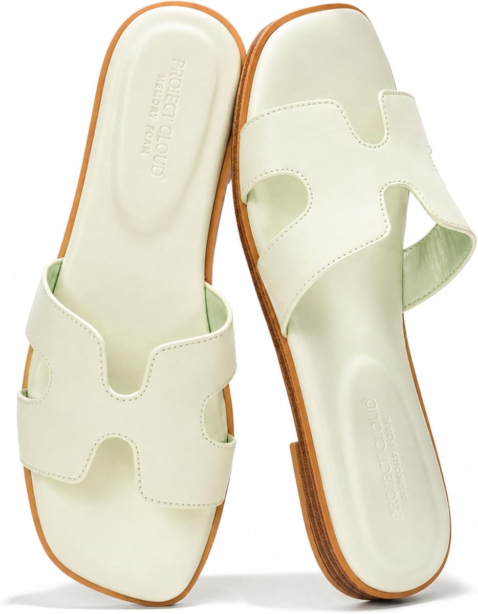 100% Genuine Leather Sandals Women Flats For Women (Jannel)