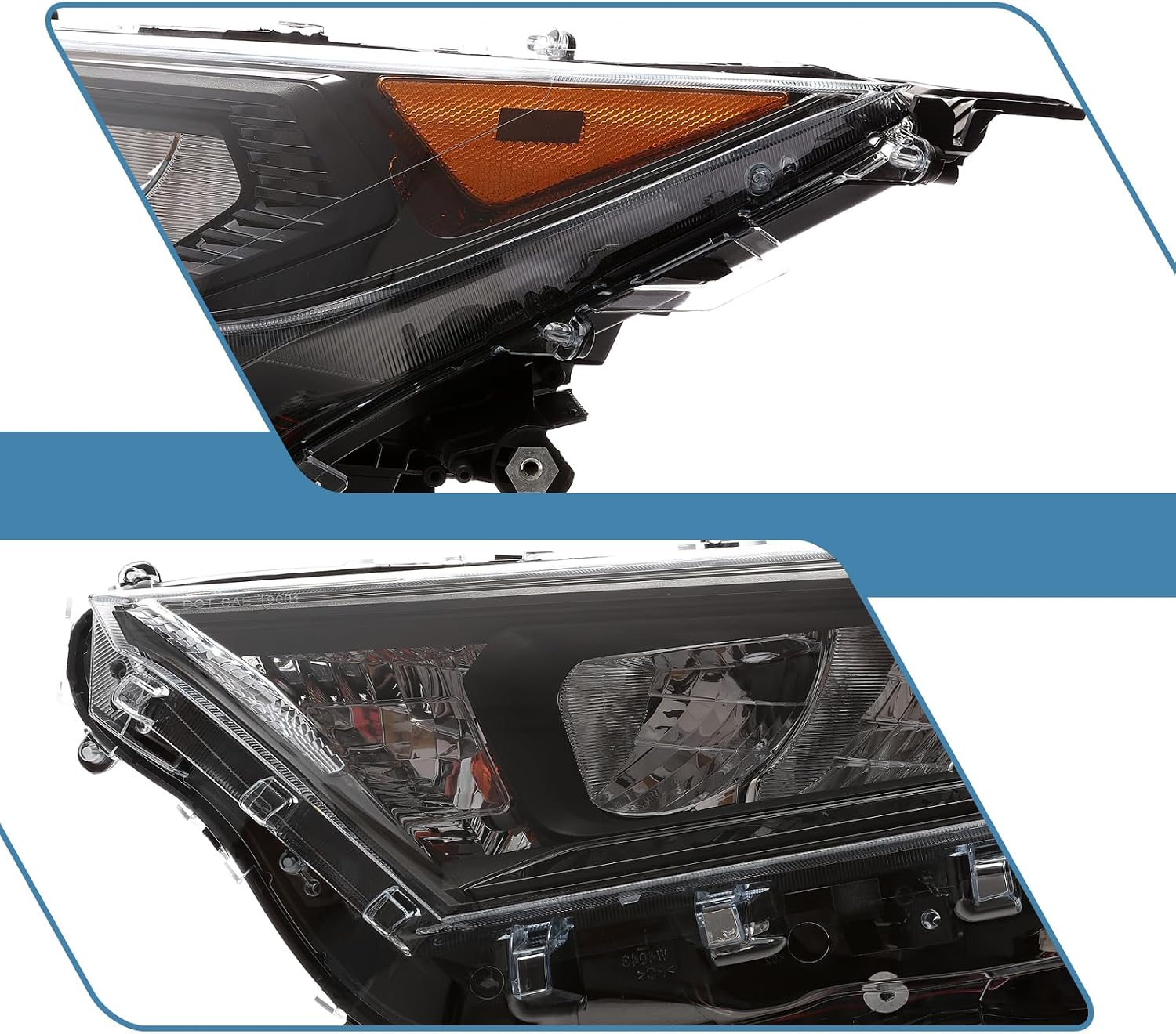 PENSUN Headlamp Assembly Fit For 2019-2022 Toyota RAV4 LE XLE LED Headlights Chrome Housing (Passenger Right Side)