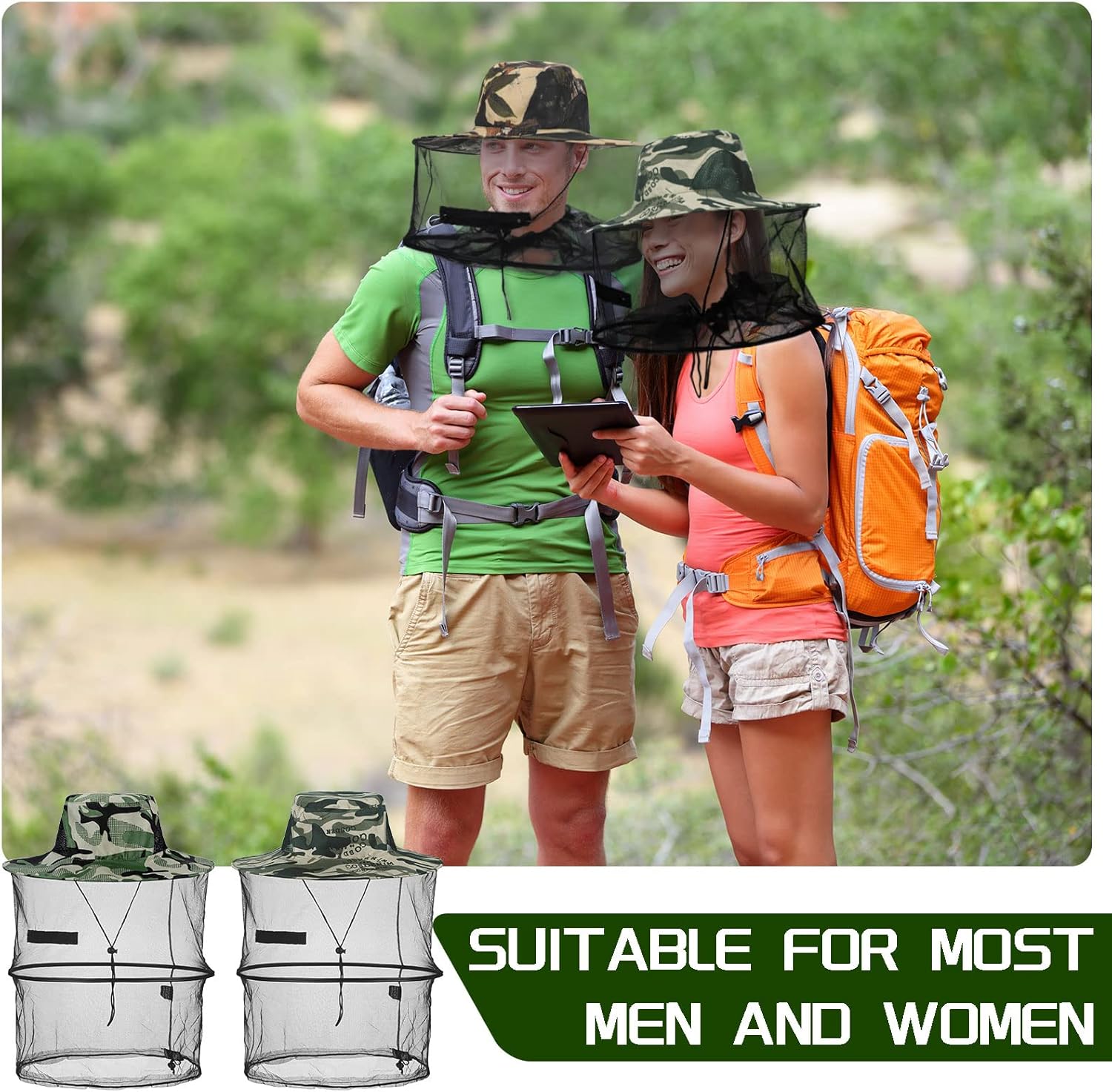 Sureio Mosquito Net Hat Sun Hat Mesh Fishing Bucket Cap Garden Bug Cap Face Cover with Zipper for Men Women