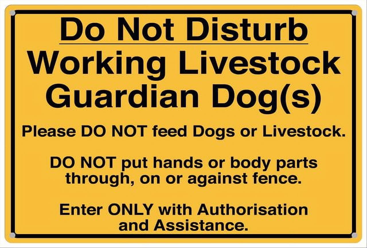 Peiyeety A06 Dodisturb Working Livestock Guardian Dog Aluminum Tin Sign For Home Kitchen Wall Decor 12X8inch