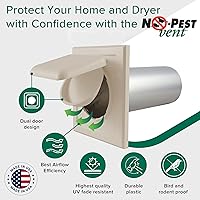 Vista 2 de NO-PEST VENT Exclusiva cubierta de ventilación de secadora de doble puerta, fabricada en Estados Unidos con plástico muy resistente a los rayos UV