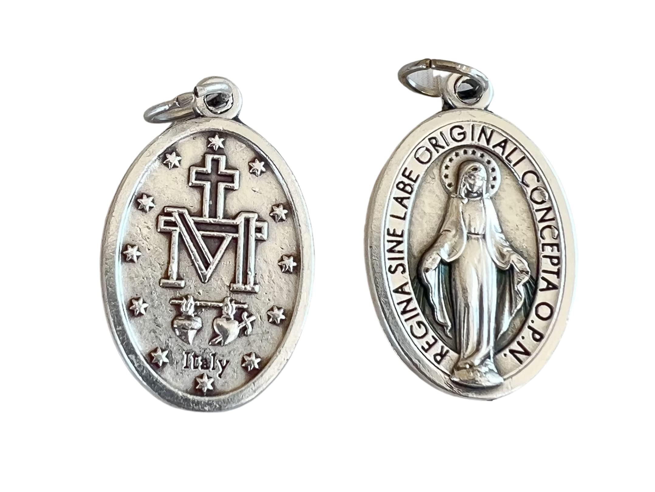 HandmadeMiraculous Virgin Mary Holy Mother Medal Pendant Charms Lot - Catholic Bracelet Necklace DIY Jewelry Supplies