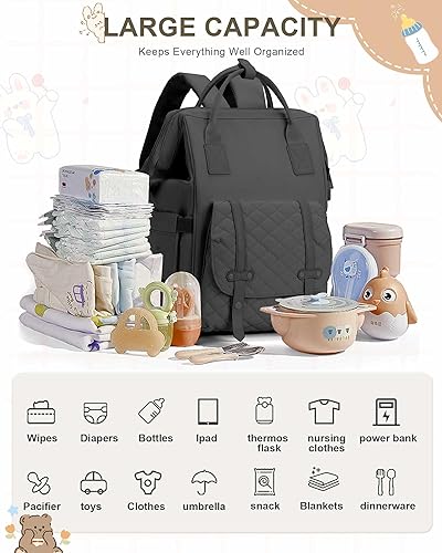 Miniatura 10 de Bolsas de pañales para mamá papá bolsa de cuidado del bebé bolsas de maternidad para niños y niñas talla L forro polar verde con licencia oficial de