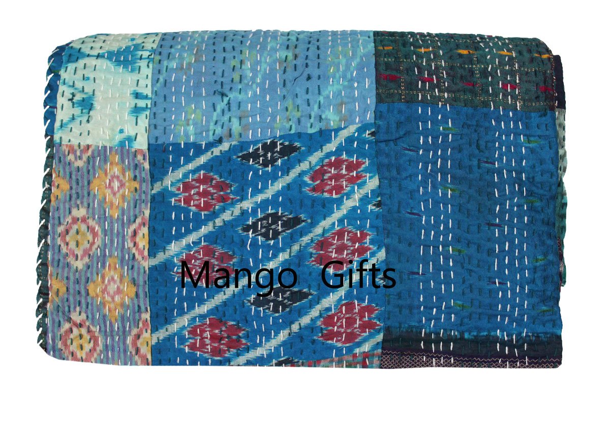 Couvre-lit en soie Kantha résistant pour raviver une chambre terne
