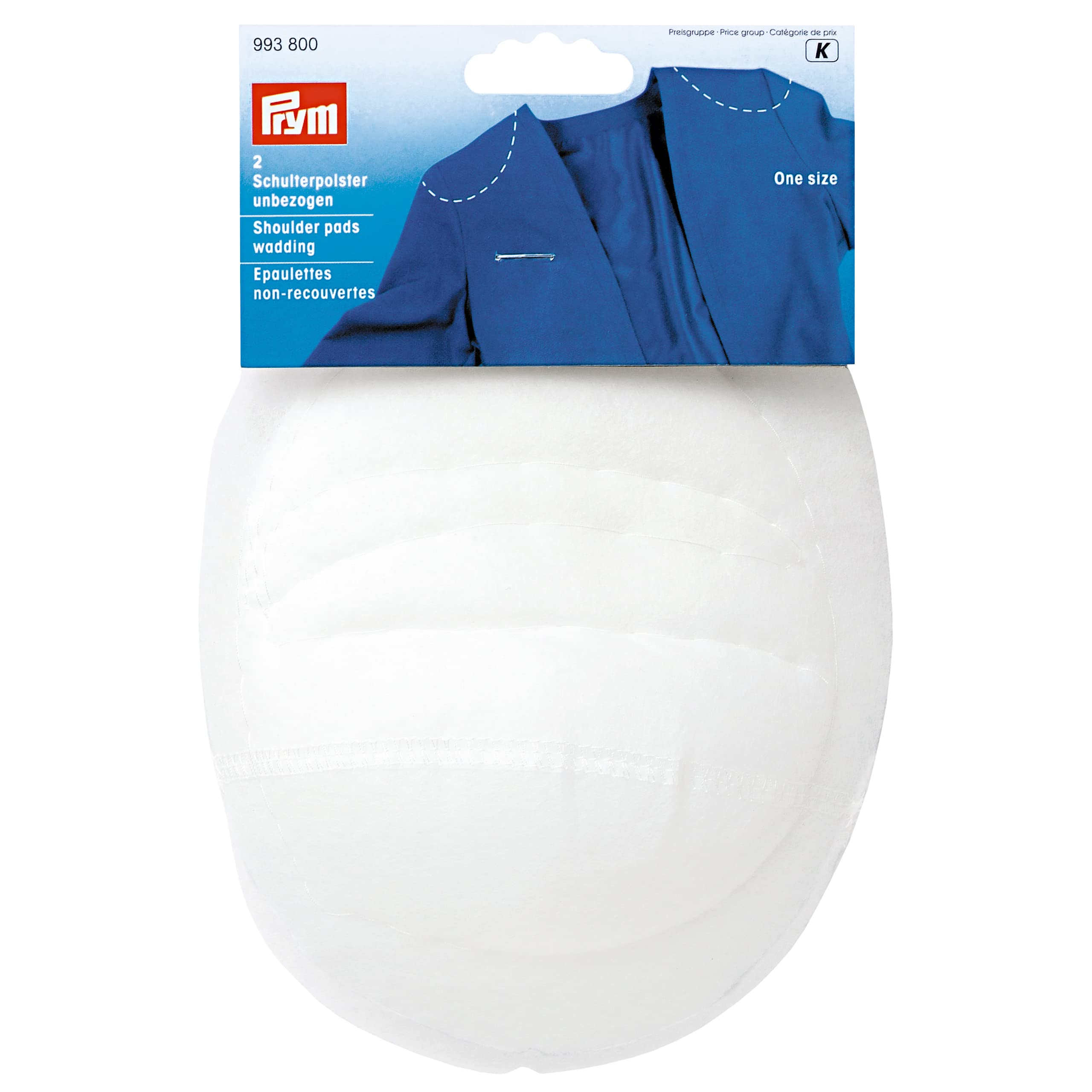 Prym Shoulder Pads One Size, Wadding, White, 17 x 12.5 x 1 cm