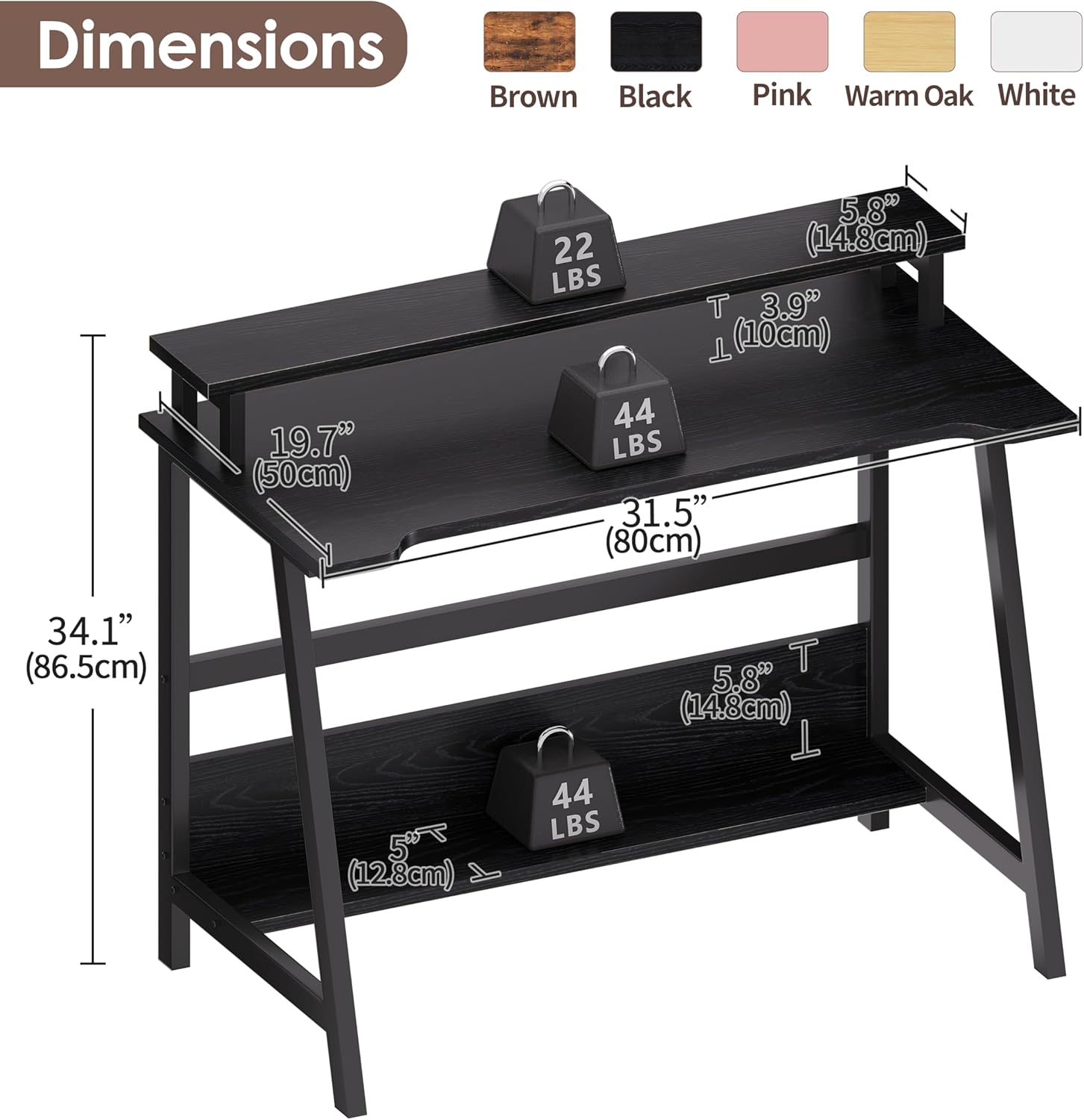 ALISENED 31.5 Inch Small Office Desk with Storage, Small Desk for Small Spaces, Compact Home Office Desk, Mini Study Desk for Bedroom, Black - Image 3