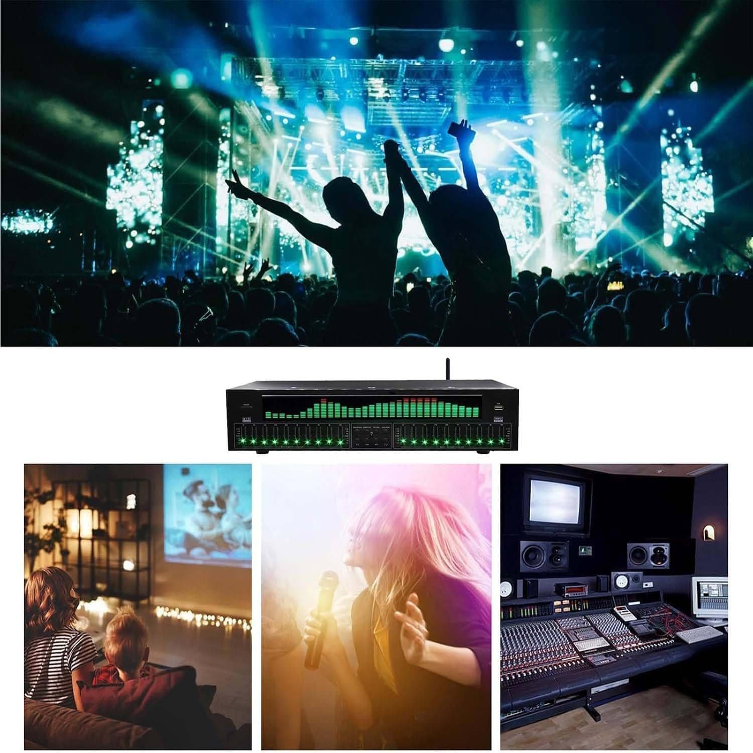 Equalizzatore Grafico Professionale 31 Bande con Bluetooth 5.4 e Analizzatore di Spettro LED - Perfeziona Audio per Studio, Home Theater, Auto e Sistemi Live Sound - Tuning di Precisione