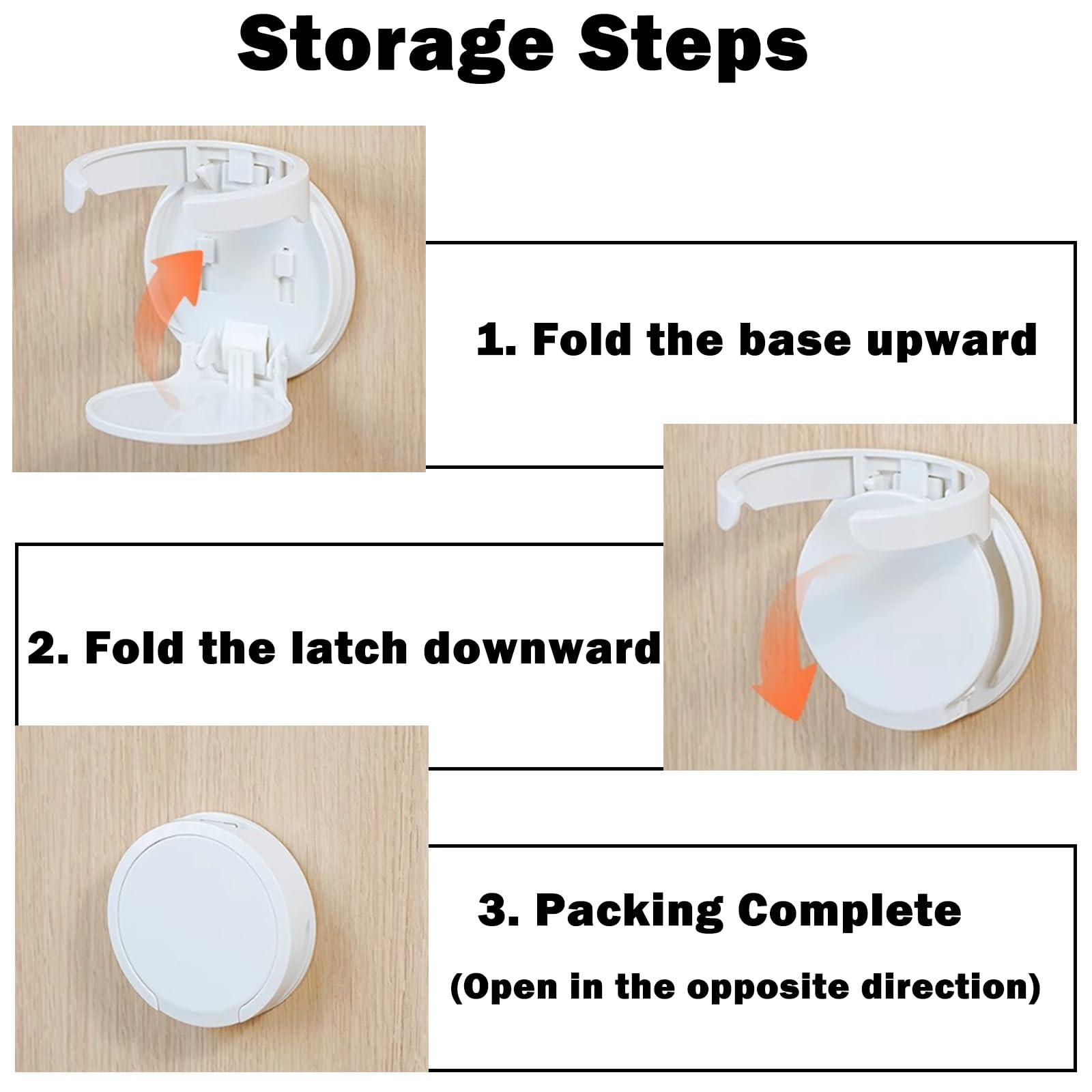 3 Piezas Soporte Plegable para Bebidas, Pared Sin Taladrar (Blanco)
