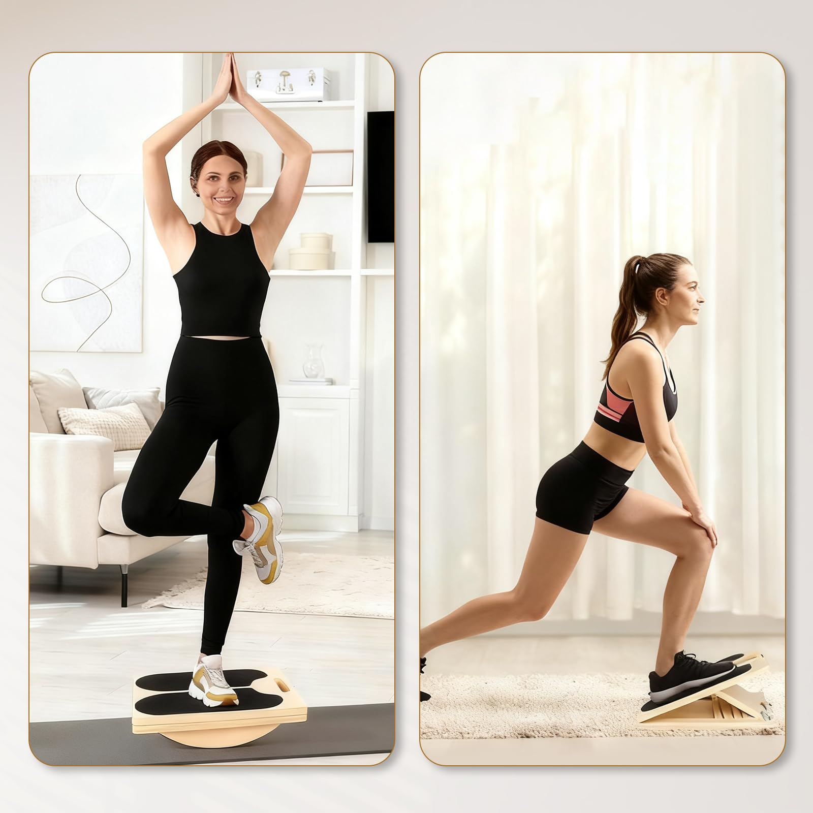 Planche D'équilibre En Bois Antidérapante – 350 Lbs, Pour Adulte, Physiothérapie, Bureau Debout Et Sport