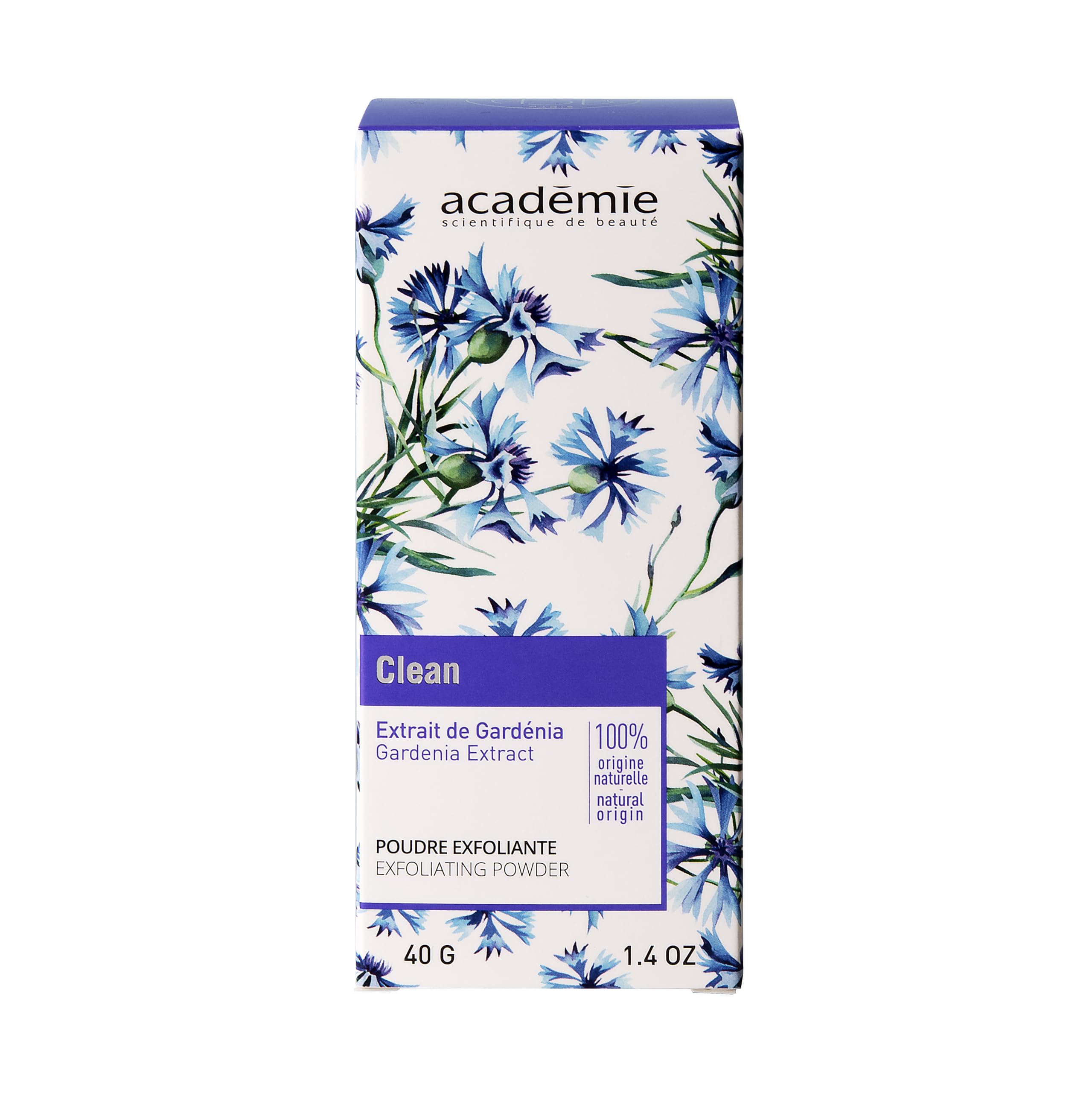 Academy Clean Exfoliating Powder with Gardenia Extract, 100% Natural, 40 g