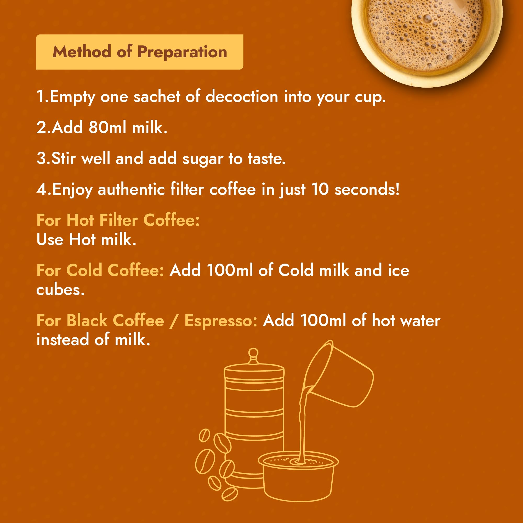 Sweet Karam Coffee Instant Filter Coffee Decoction Liquid - 75 ml (Pack of 1) | Authentic South Indian Dark Roast Premium Arabica Liquid | Ideal for Hot, Cold & Black Coffee | Ready-to-Use Sachets 2