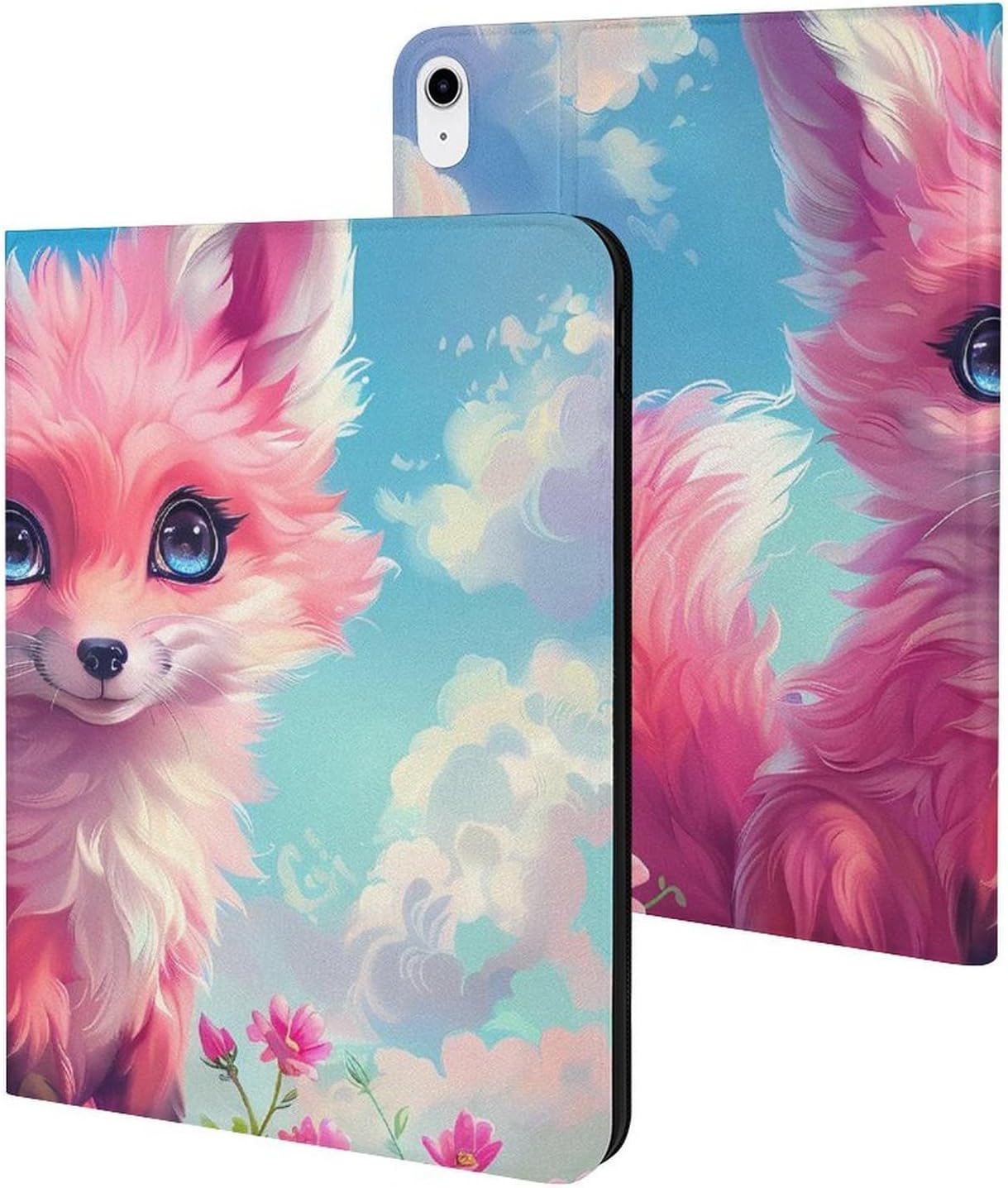 Cute Fox Printed Case Trifold Stand Protective Cover Compatible with iPad 10代 (10.9in)