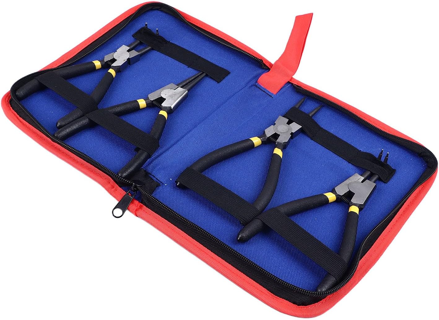 Snap Ring Pliers Set Circlip Pliers Retaining Ring Pliers 4Pcs Premium Steel Construction with Straight Bent Jaws for Repair Maintenance Woodworking Metalworking Crafting DIY