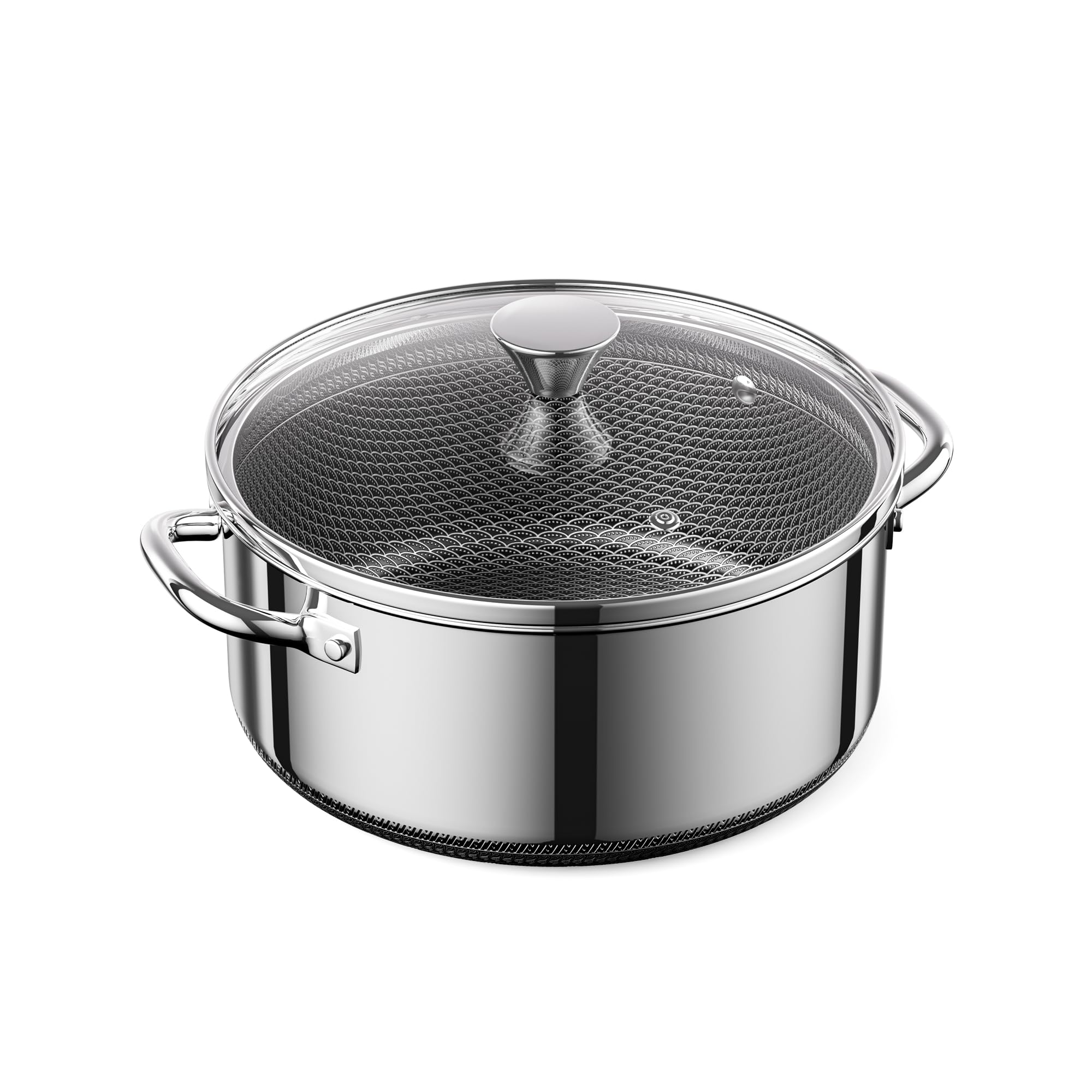 Kochtopf mit Deckel Hybrid 20cm/1.7L, Suppentopf Induktion Antihaft, Kühl bleibender Griff, Spülmaschinenfest, PFAS, PFOA und PTFE Frei, Ofenfest bis 260 °C, Geeignet für Alle Herdarten