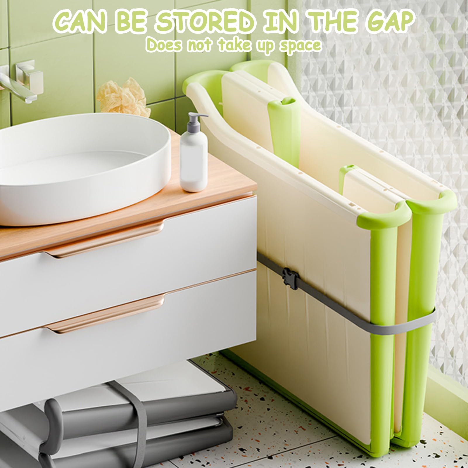 Bañera Plegable Para Bebé Bañera Infantil Plegable Fácil Almacenamiento | Soporte Baño Gruesa Tina Viaje Para Baño Dormitorio Apartamento Vacaciones