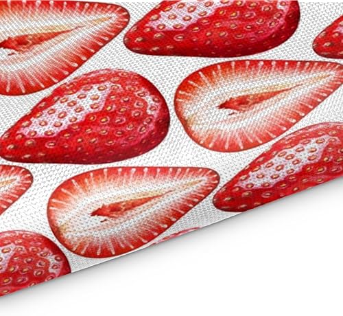 Miniatura 3 de Foods - Juego de 4 manteles individuales con temática de fresa, lavables, impermeables, para decoración de mesa de comedor, 18 x 12 pulgadas