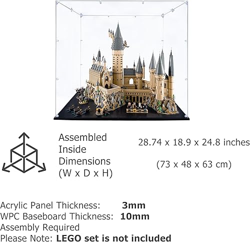 Miniatura 3 de Vitrina acrílica compatible con Lego Harry Potter Castle #71043, vitrina a prueba de polvo (solo funda) (juegos de Lego no incluidos) (fondo