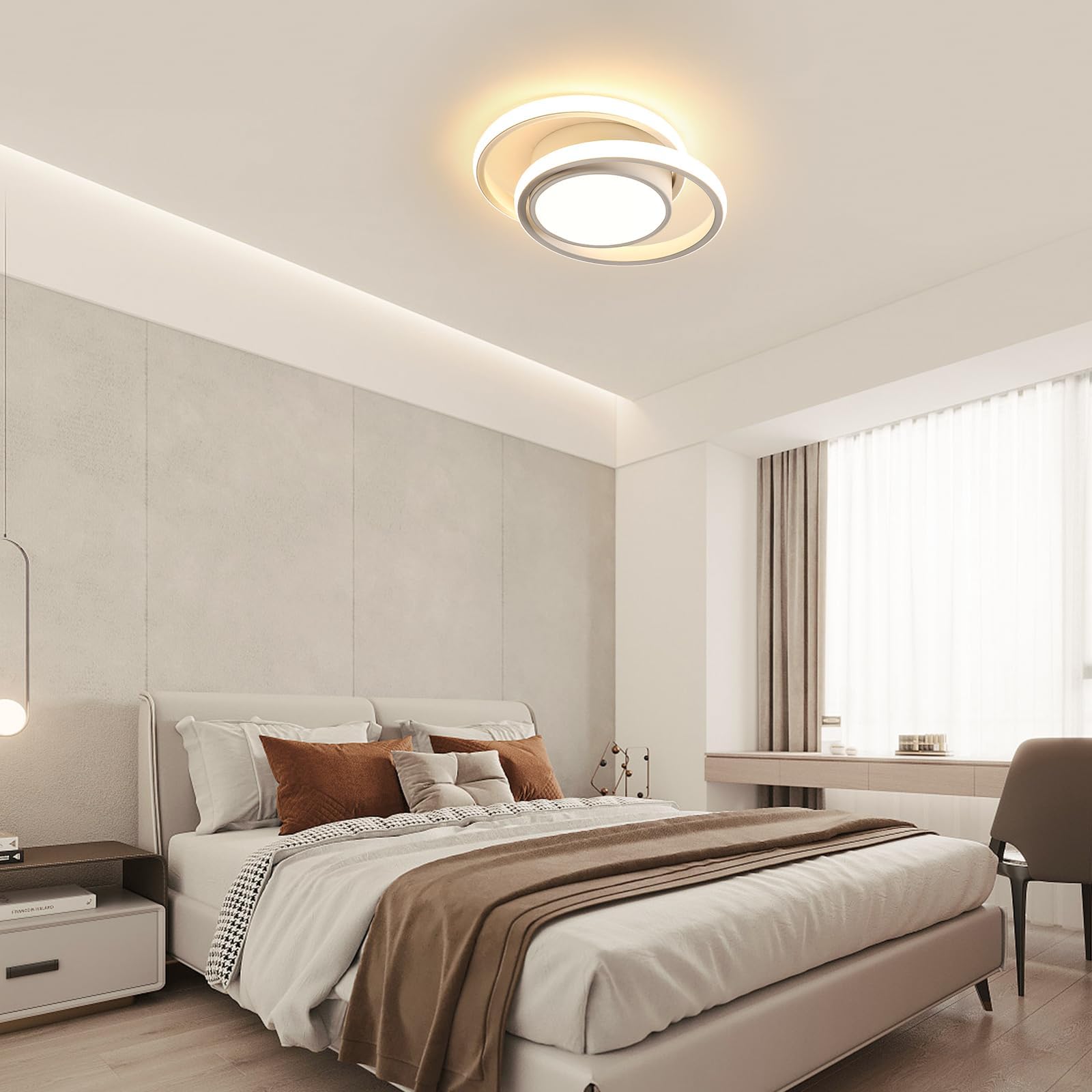 Comely - 2 pezzi Plafoniera LED rotonda a Soffitto, bianche, potenza di 32W, 2350LM, Luce Bianca Calda 3000K, adatta ad od ogni ambiente come: camera da letto, soggiorno, cucina o corridoio