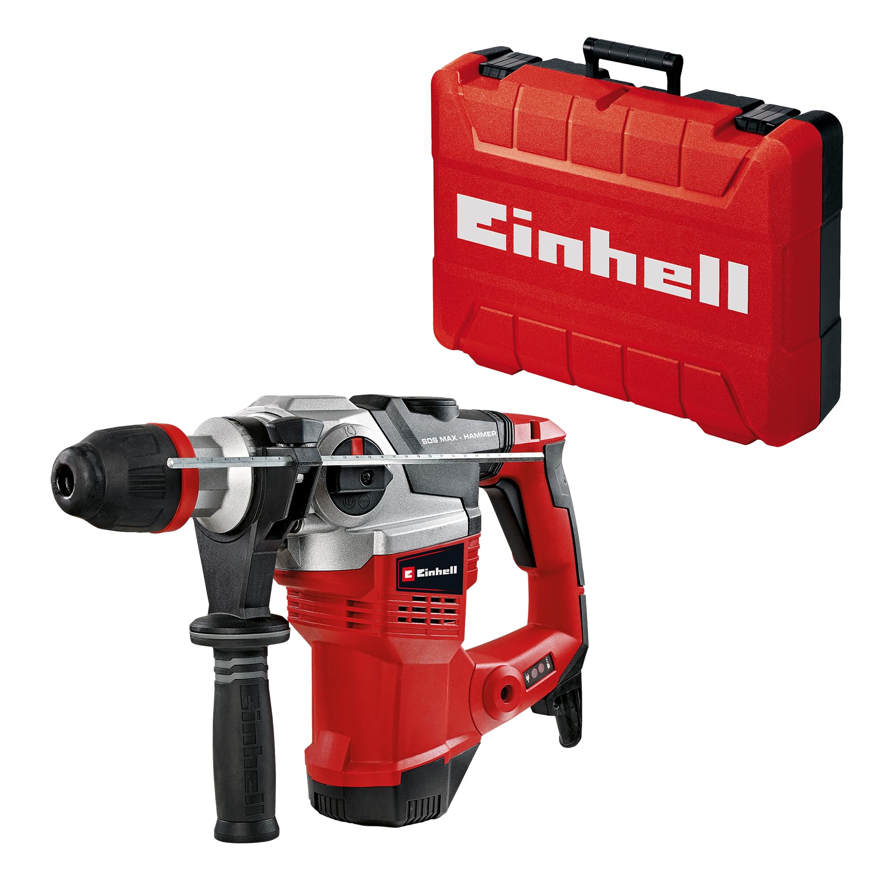 Einhell Martello perforatore TE-RH 38 3F (1050 W, forza di impatto 9 J, attacco SDS-Max, arresto della profondità di foratura in metallo, potenza di foratura 38 mm in calcestruzzo)