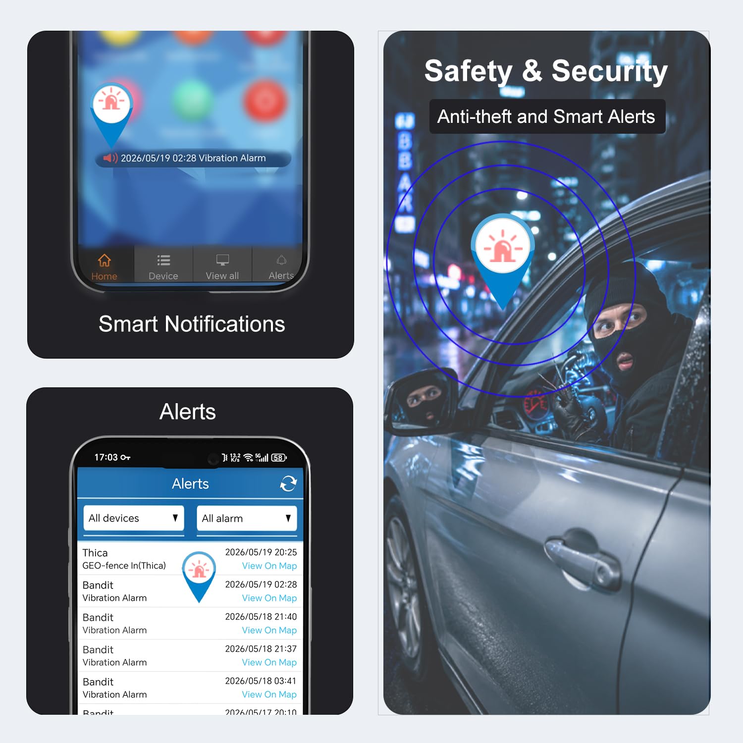 TKMARS Localizador GPS para Coche Sin Suscripción TK905 5000mAH Batería 90 Días de Espera Imán Antirrobo GPS Tracker con Seguimiento en Tiempo Real, Posicionamiento SMS, Rastreador con App Gratuita