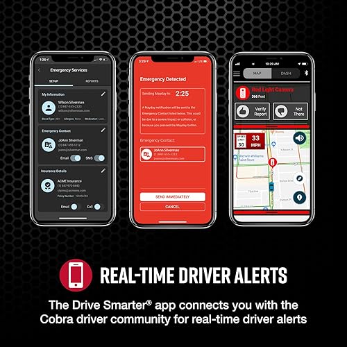 Miniatura 10 de Cobra Cámara inteligente para salpicadero + cámara trasera (SC 400D) - Resolución UHD 4K, Alexa incorporada, 3 cámaras, alertas policiales en vivo