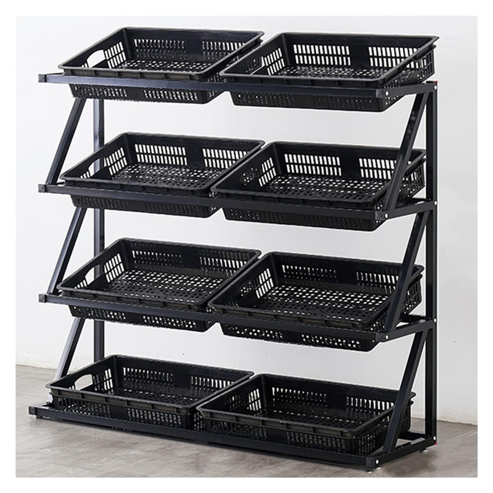 Kommerzielle Aufbewahrungsregale mit Körben für Supermärkte und Küche, Speisekammer-Organisation, robuster Metallrahmen, einfache Montage, ideal für den Heim- und Einzelhandel