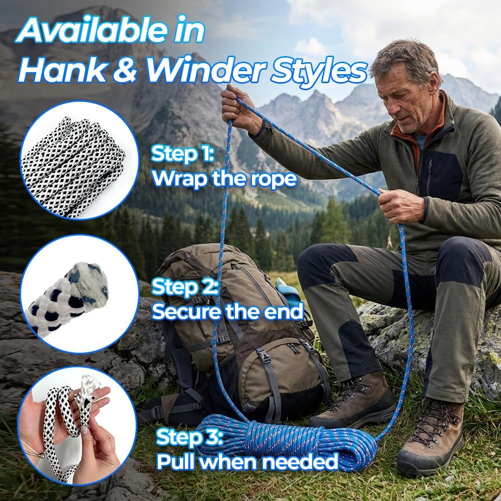 Heavy Duty Polyester Double Braided Rope, Arborist Rigging, Tree Work, Halyard, Sailing, 2200lbs High Strength Support for Camping, Hiking & Utility Use (White/Black - Without Loop, 1/2in X 55FT)
