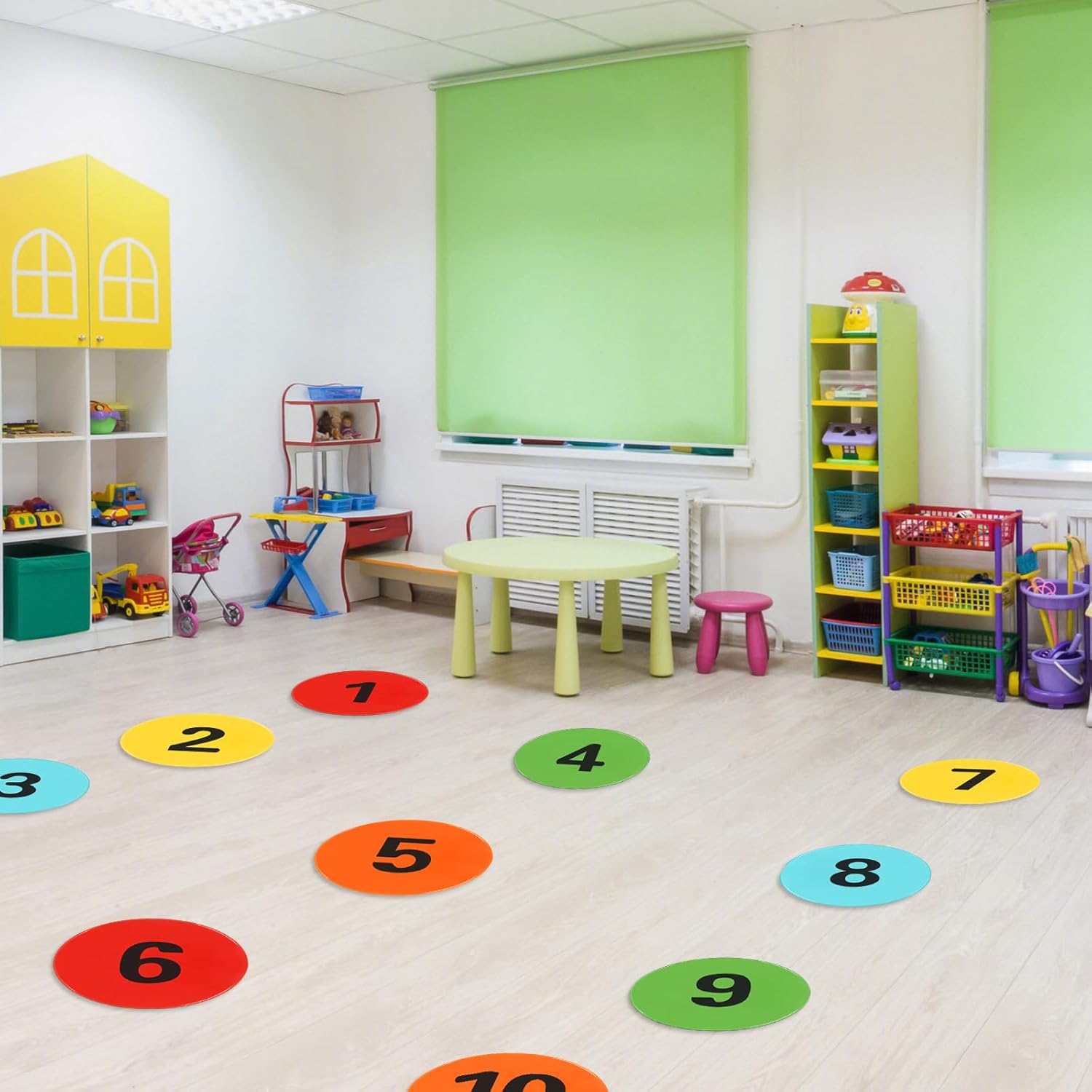 Numbered Poly Spot Markers 9inch Non-Slip Rubber Floor Dots for Gym, Flat Cones with Numbers Agility Markers Poly Spots for Classroom Dance Sports Soccer Basketball Speed Agility Training - Image 6