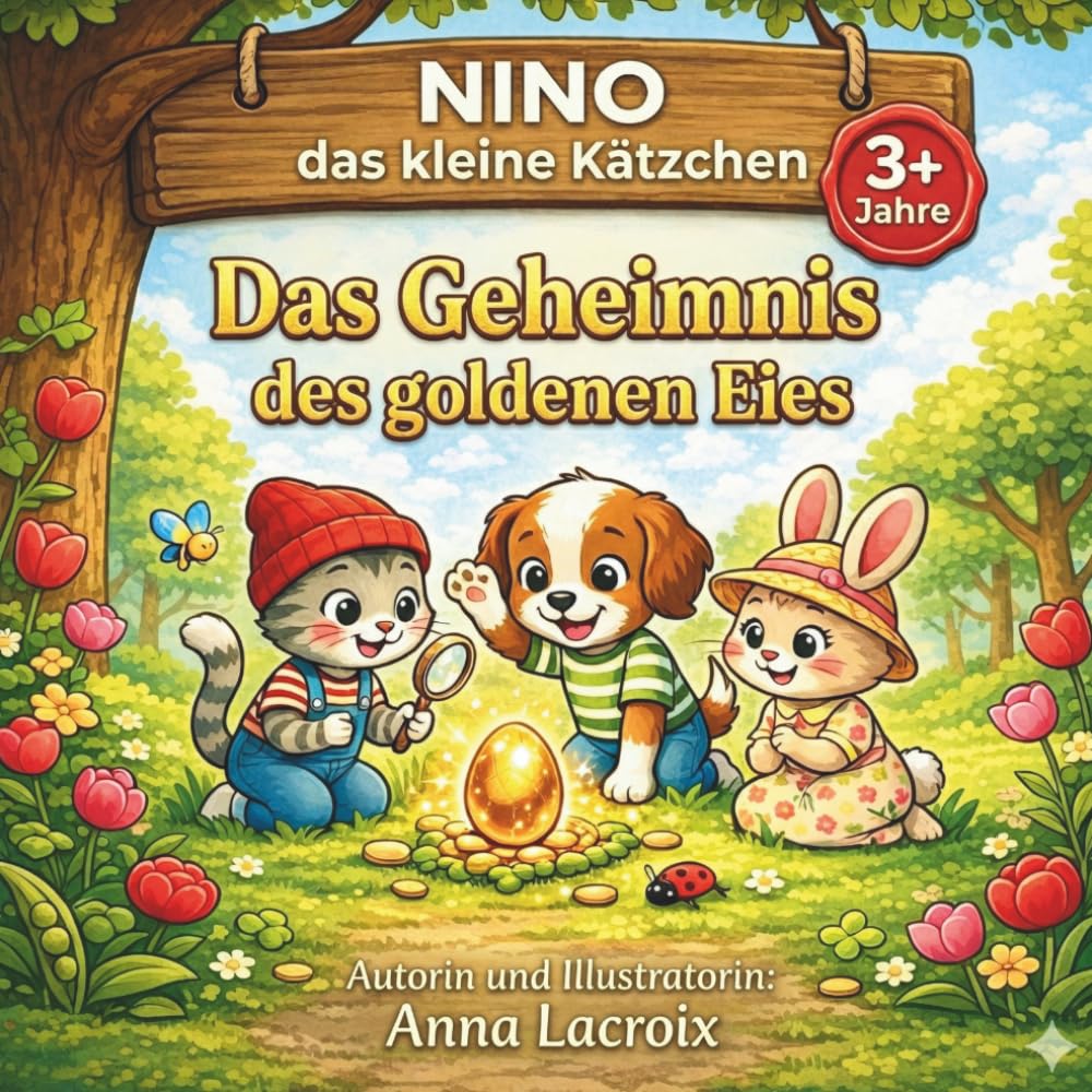 Nino das kleine Kätzchen - Das Geheimnis des goldenen Eies: Ein interaktives Osterabenteuer für Kinder ab 3 Jahren: Eine liebevolle ... Freundschaft und die Magie des Frühlings.