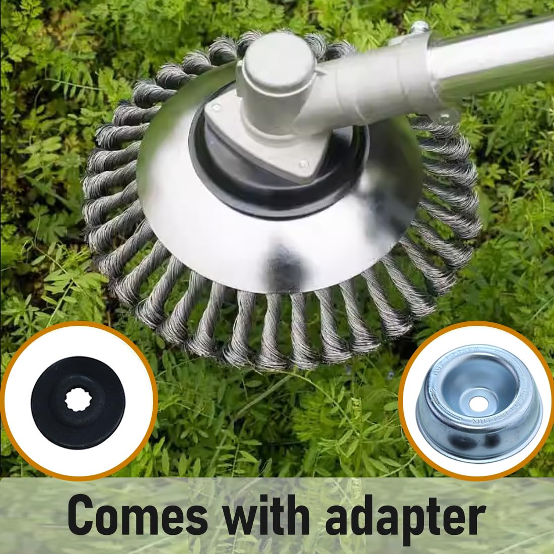 Spazzola Metallica Per Decespugliatore 200mm - Testina Universale Per Eliminare Erbacce E Muschio Dal Giardino