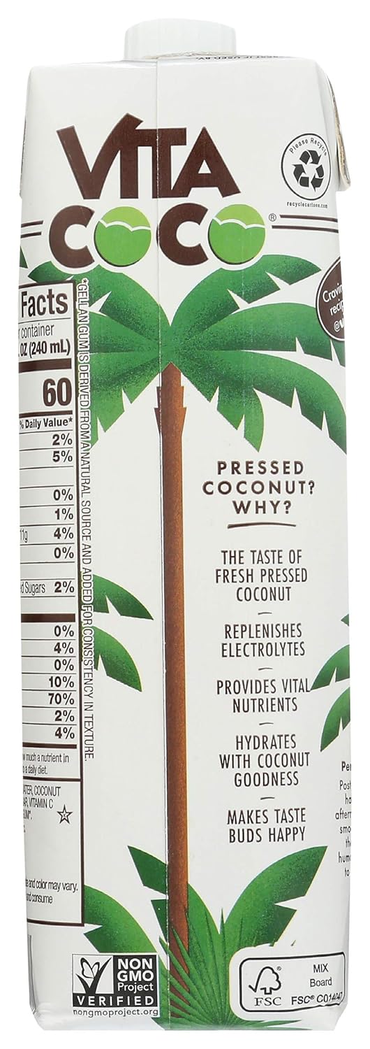 Vita Coco Coconut Water, 33.8 Fl Oz | Pressed | Pack of 5
