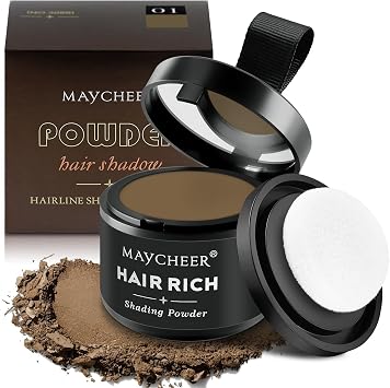 Sularpek Hairline Powder Instantly Conceals Hair Loss, Hairline Shadow Powder for Thinning Hair for Women and Men, Eyebrows, Beard Line, Mid Brown