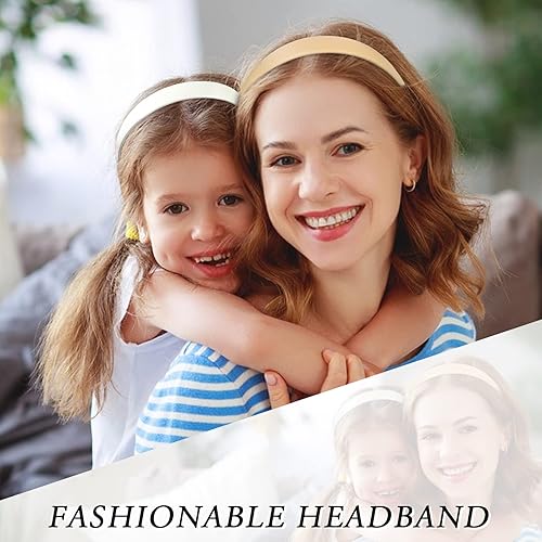 Miniatura 7 de Vin Beauty Paquete de 4 diademas de cuero sólido para mujer, diadema antideslizante de 1 pulgada de ancho, elegantes y suaves, de poliuretano,