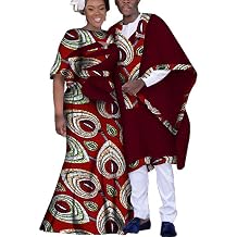 XIAOHUAGUA African Print Mens Colorful Robe with Open Sleeves Womens Maxi Dresses Wedding Couples Clothes