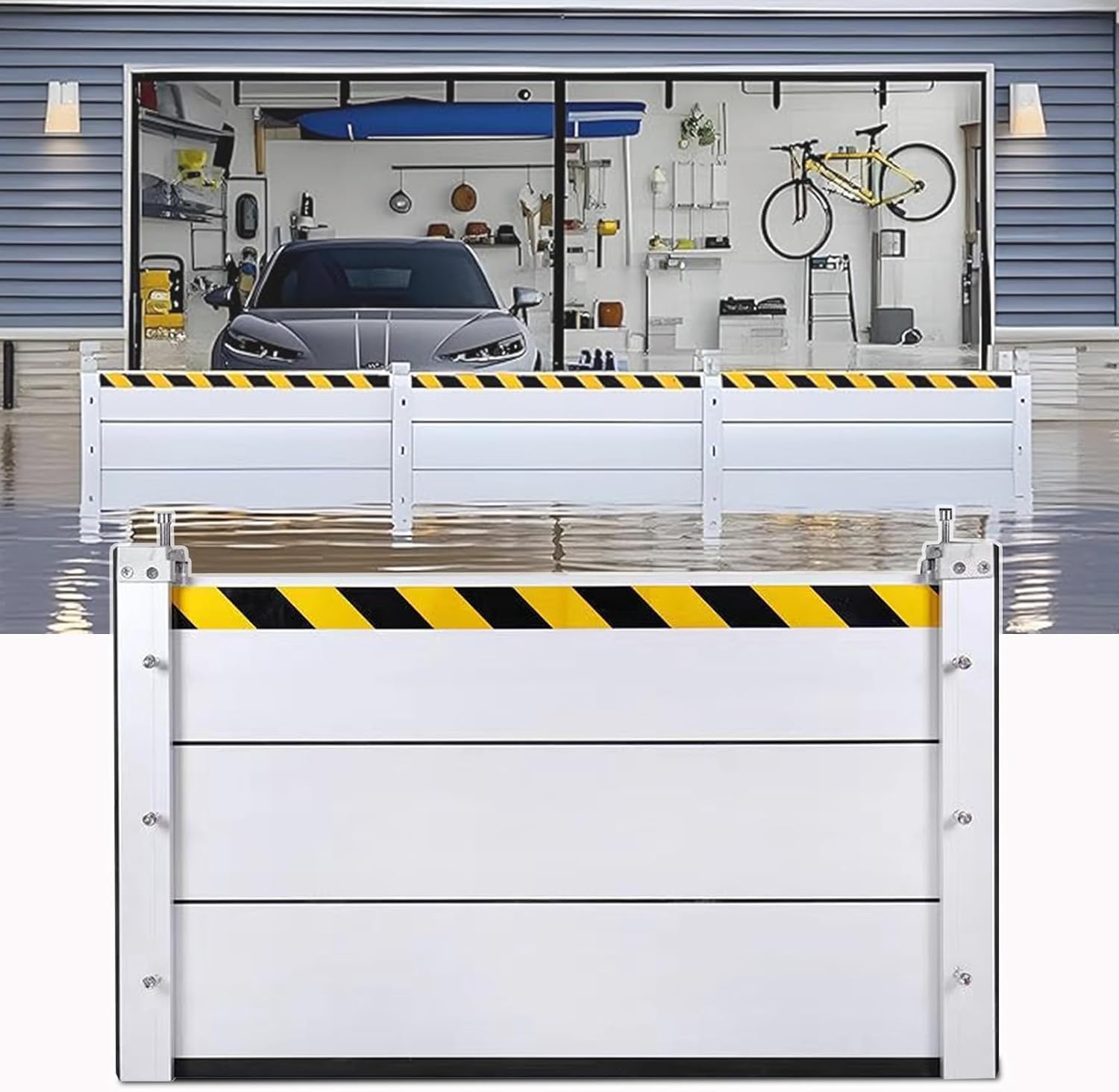 Heavy Duty Household Flood Barrier Reusable - Garage Door Easy Protection Barrier Flood Barrier for Home Exterior Flood Barrier Panel, Basement Entrance Backyard Gate HH55 Inch / 11 Feet Long