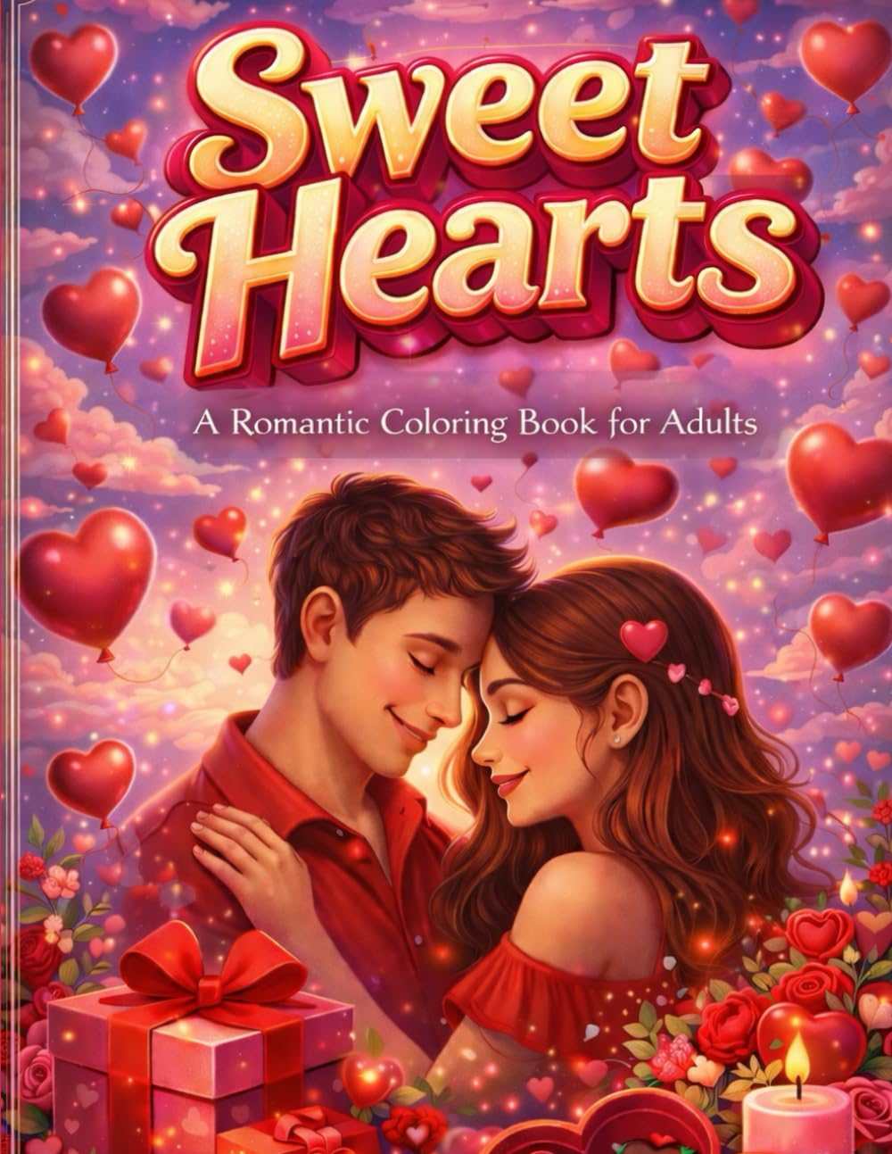 Sweet Hearts: A Cute Valentine's Day Coloring Book for Adults