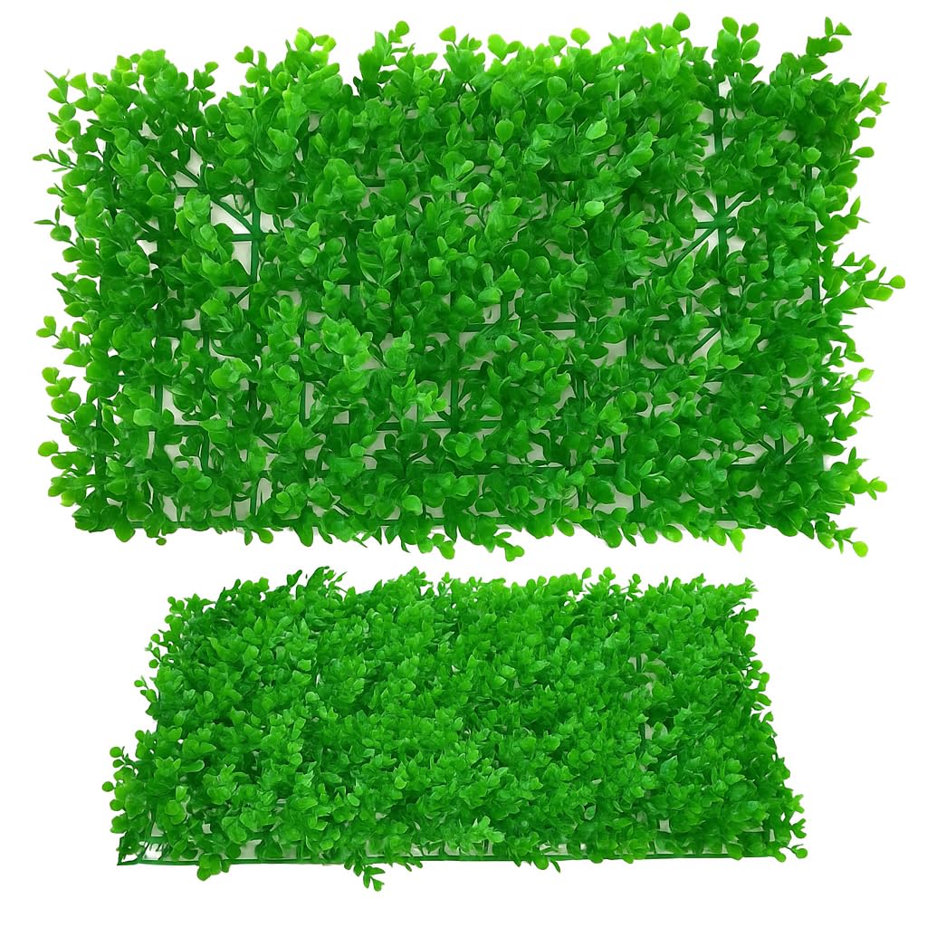 Me Me Mart Artificial Green Grass Wall Panel | 15x24 Inch (38x60 cm) Faux Leaf Mat for Home, Balcony, Garden & Ganpati Decor | UV Resistant, Realistic Greenery Privacy Fence (1, Light Green)-image-23
