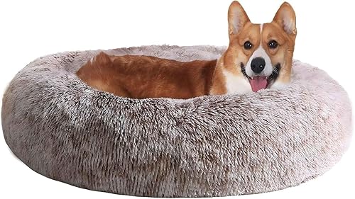 Miniatura 18 de JOLLYVOGUE - Cama para perro, cama grande relajante y antiestrés, cojín esponjoso con forma de dona para mascotas medianas y grandes (27, 30 y 36 01