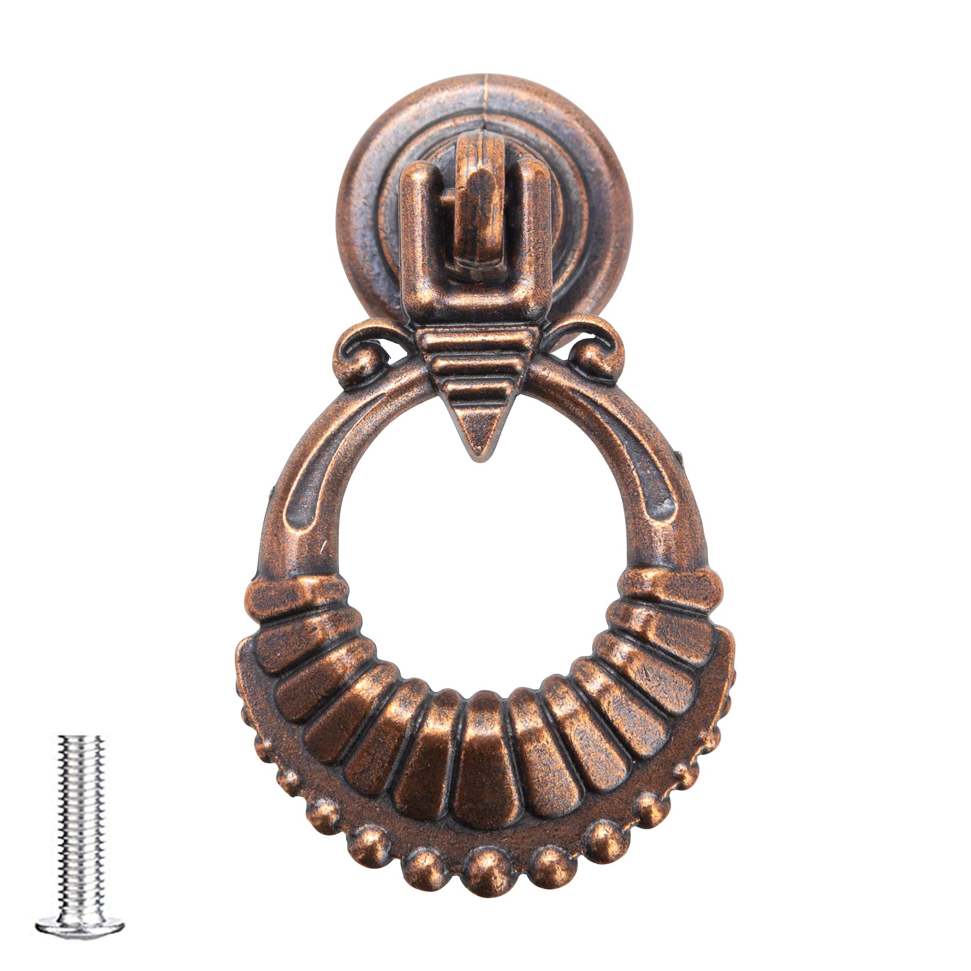 Elegant Antique Copper Round Pull Knob for Vintage Cabinet & Drawer Design