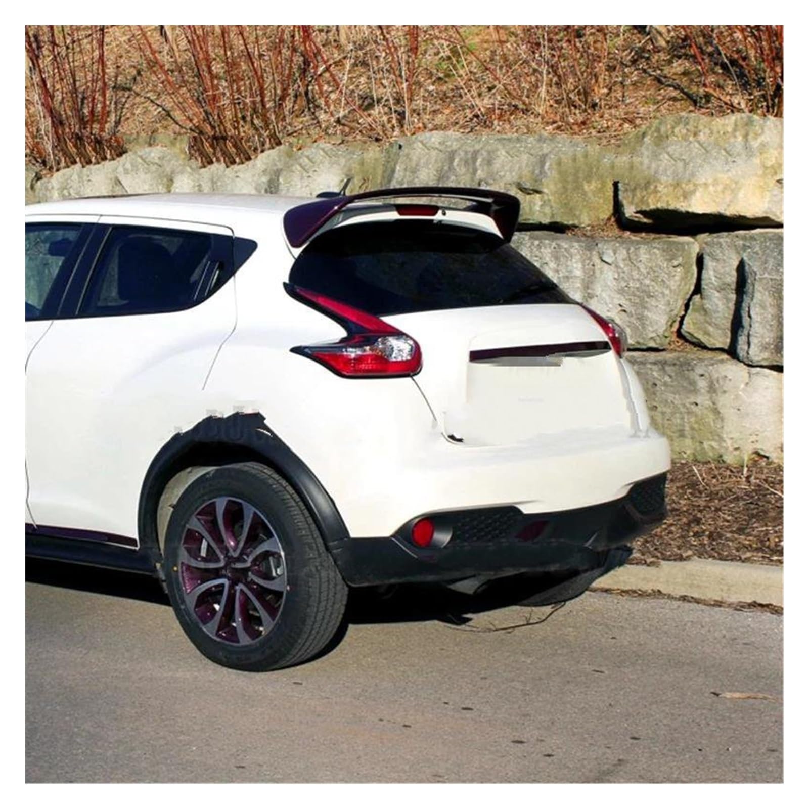 Queue Ailes Becquet ABS En Matériau ABS, Aileron Arrière De Voiture, Couleur Primaire, Pour Nissan Pour JUKE Spoiler 2008 2009 2010 2011 2012 2013 2014 2015 Becquet D'aile Voiture(Carbon fiber patter)