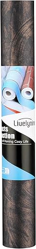 Miniatura 7 de Livelynine Papel tapiz de color negro y cobre para despegar y pegar para cocina, pared, sala de estar, papel tapiz de pared de hormigón antiguo de