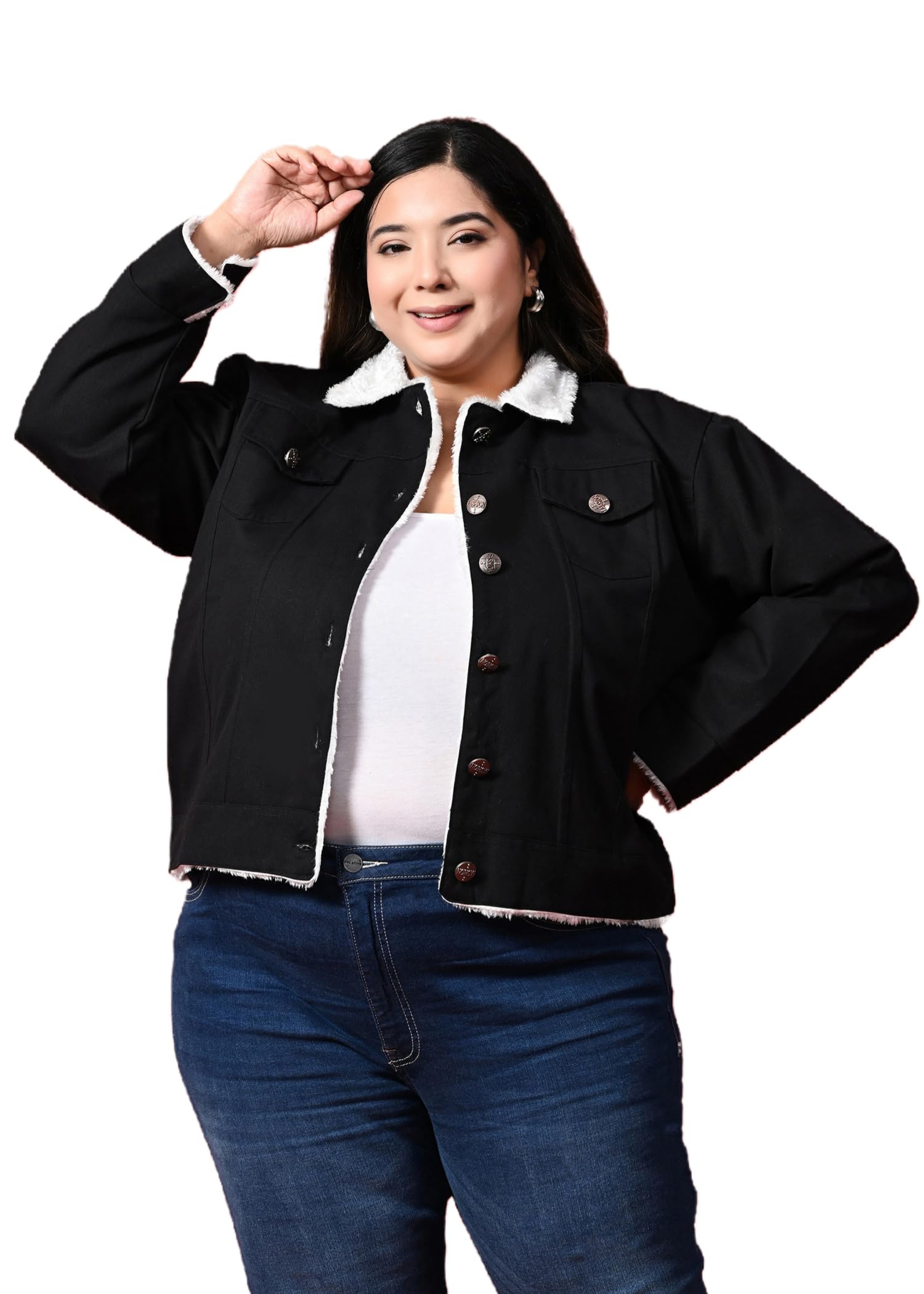 funday fashion Women'S Cotton Blend Blouson Fur Standard Length Jacket-picture-20