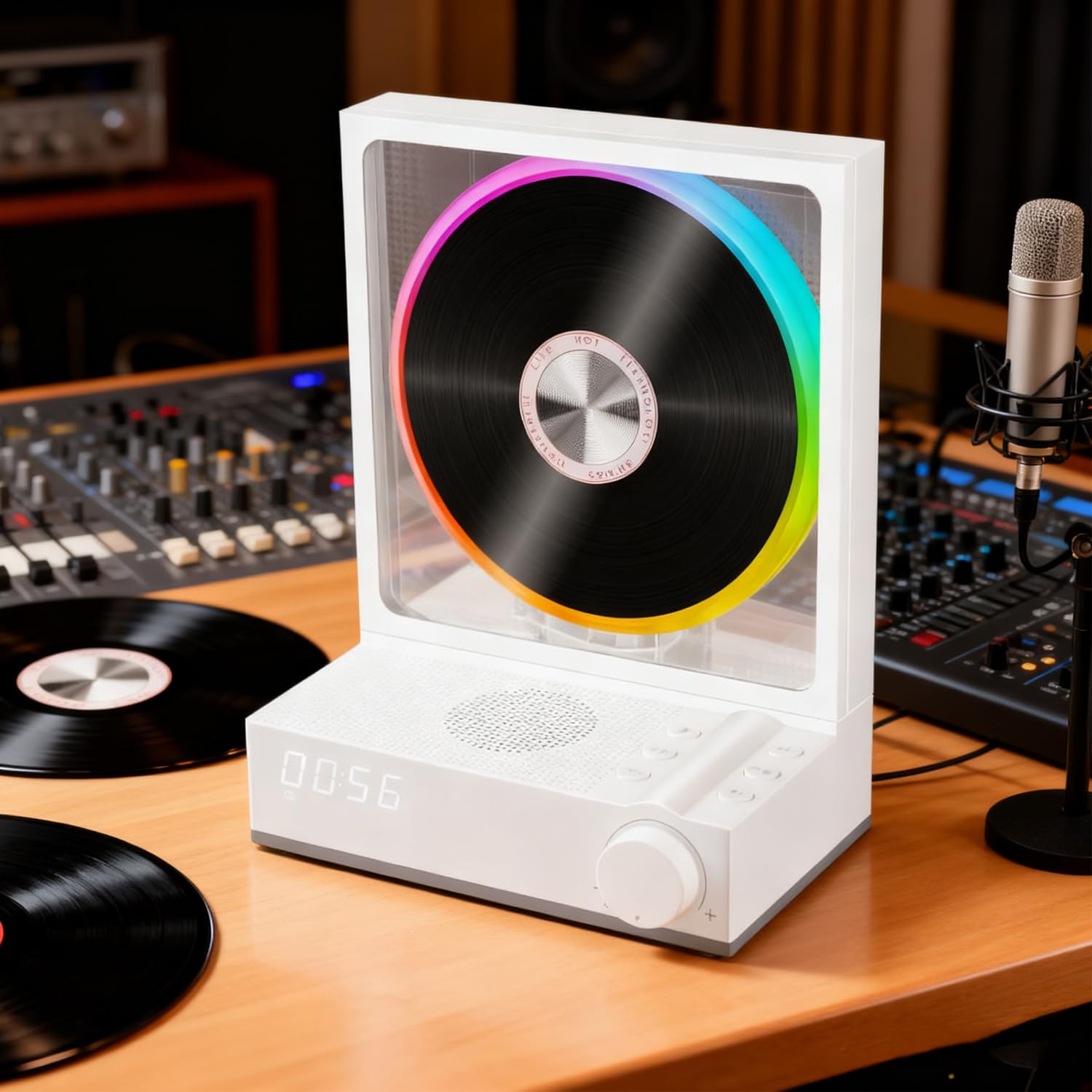 Lettore CD portatile con Bluetooth 5.3, altoparlanti HiFi, luci RGB, telecomando, supporta MP3 WMA WAV AAC APE FLAC per uso domestico