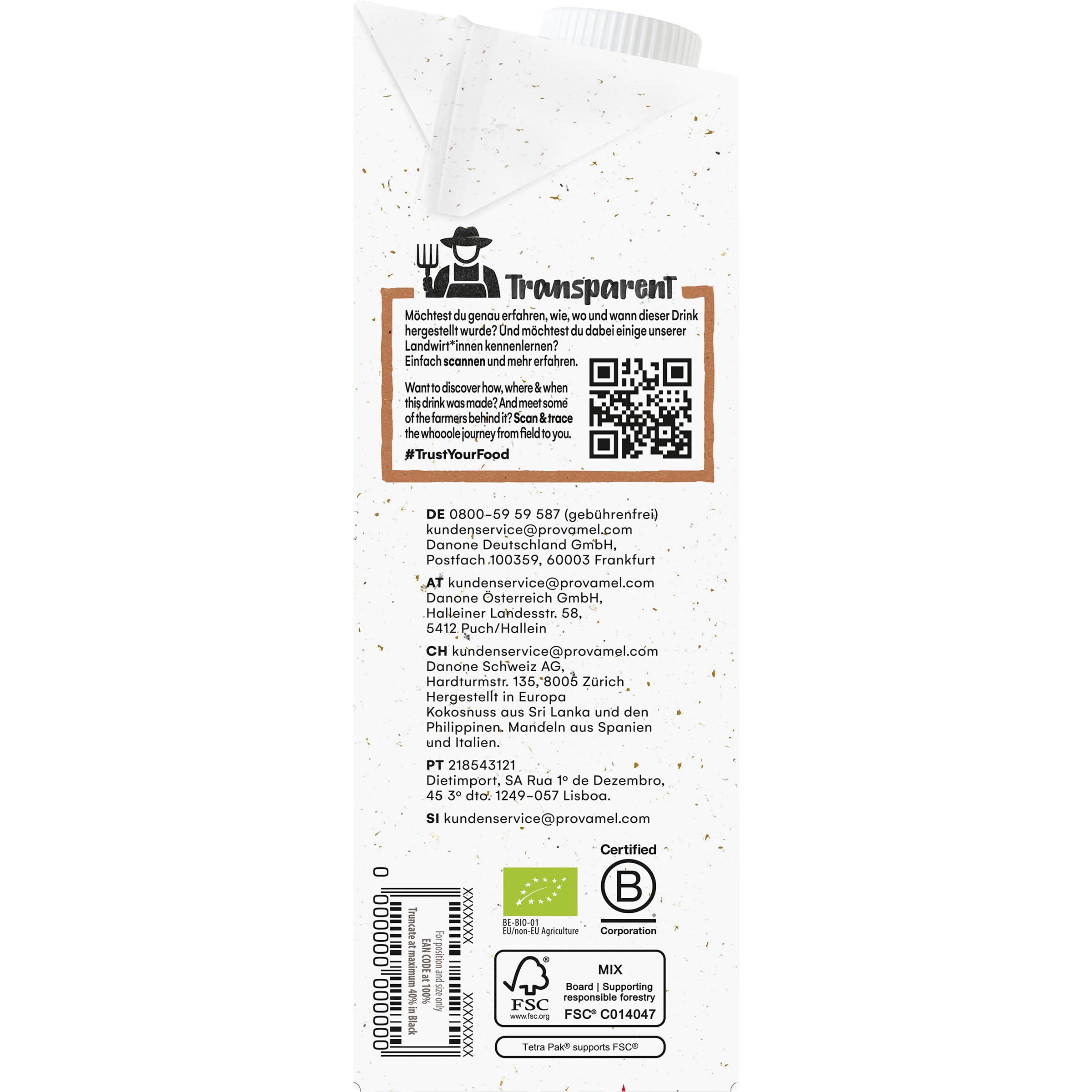 Provamel Kokosmandel-Getränke, 1 Liter, 4 Stück
